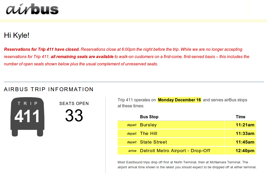 Screenshot of a reservation page on the CSG airBus website
